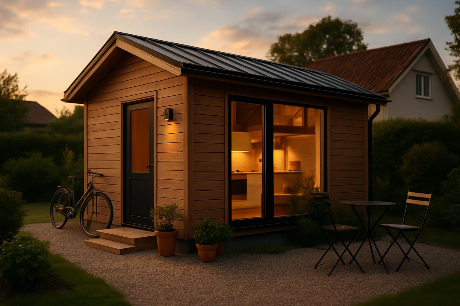 Fristande attefallshus med separat entr och uthyrning veranda pa villatomt